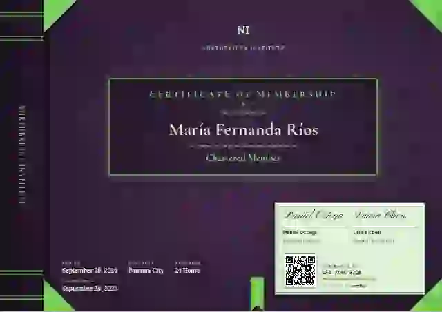 Bound Volume Soft Fern membership certificate template