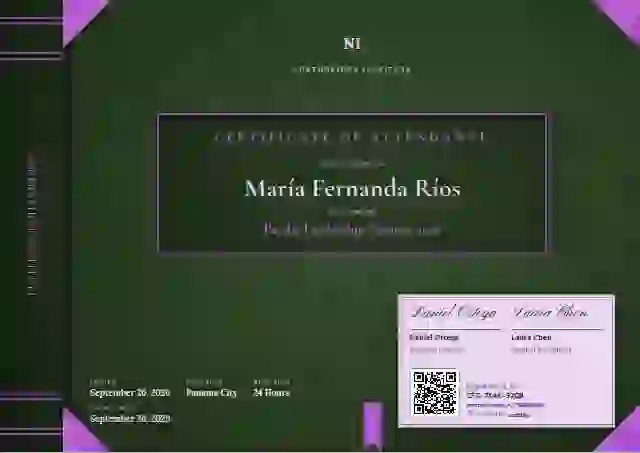 Bound Volume Orchid event attendance certificate template