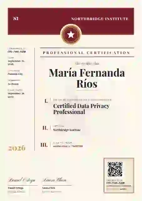 Decree Folio Ruby professional certification certificate template