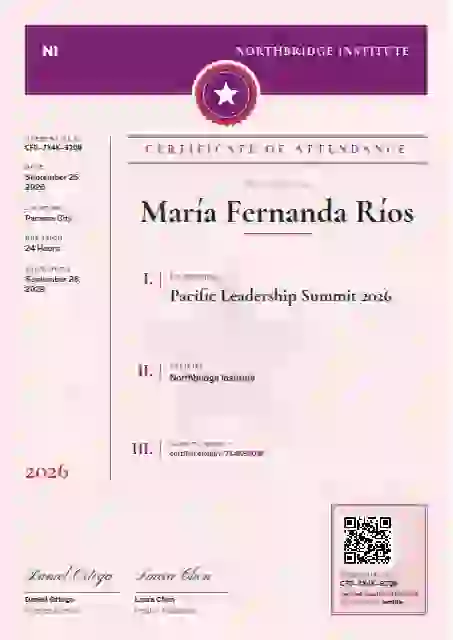Decree Folio Fuchsia event attendance certificate template