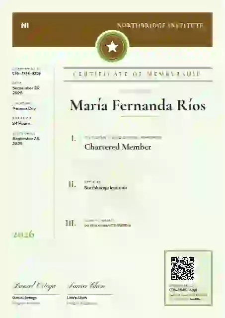 Decree Folio Amber membership certificate template