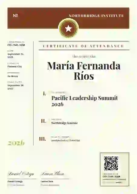 Decree Folio Vermilion event attendance certificate template