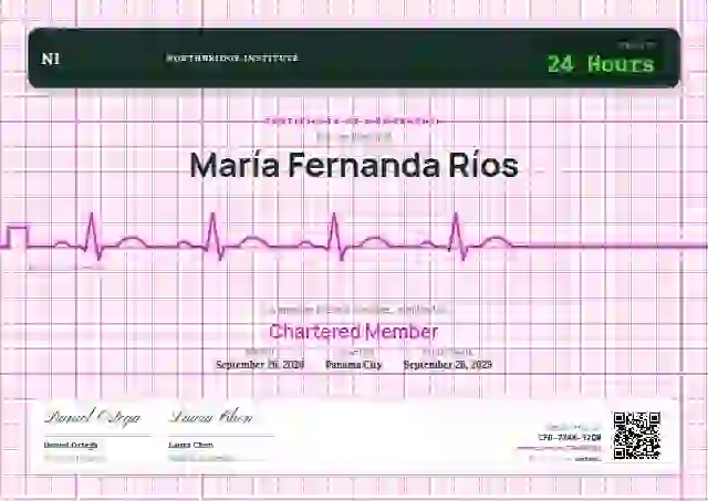 ECG Paper Fuchsia membership certificate template