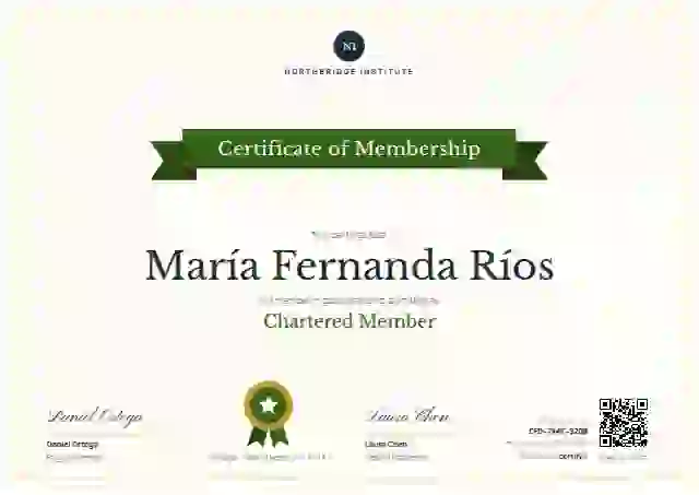 Plantilla de certificado Ribbon Banner Olive de membresía