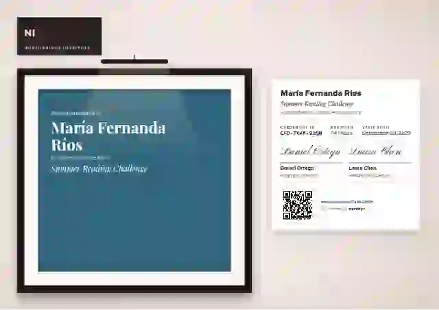 Gallery Placard Cerulean school and kids certificate template