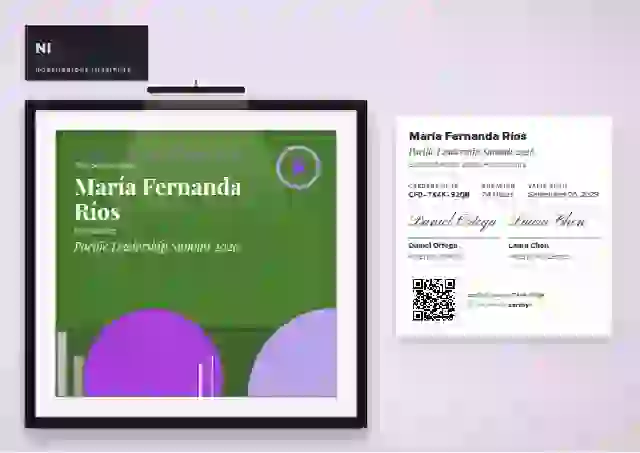 Gallery Placard Fern event attendance certificate template