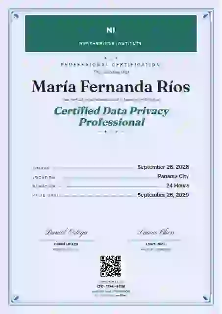 Menu Card Seafoam professional certification certificate template