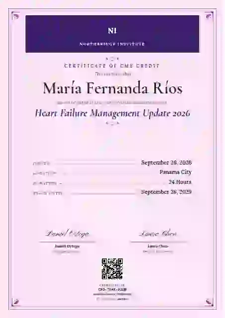 Menu Card Violet healthcare and cme certificate template