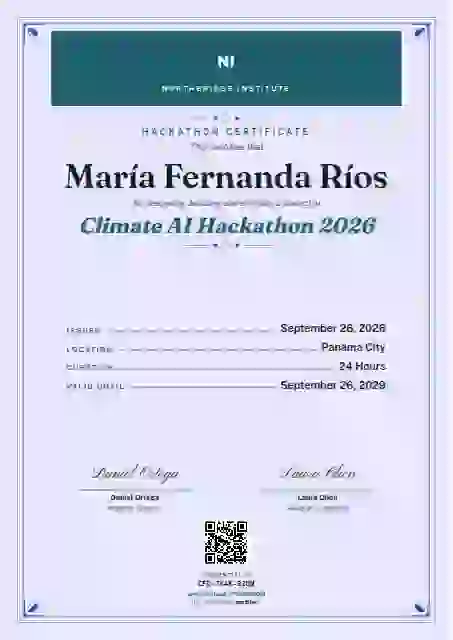 Menu Card Cerulean hackathon certificate template