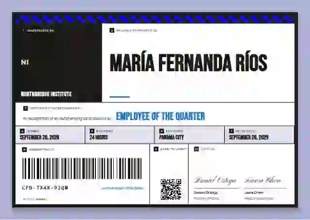 Pallet Label Azure employee recognition certificate template