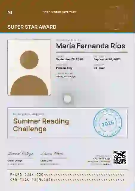 Passport Page Amber school and kids certificate template