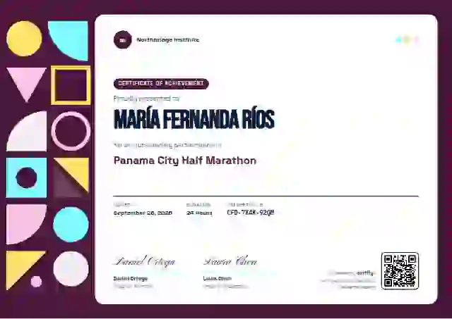 Geometric Magenta sports certificate template