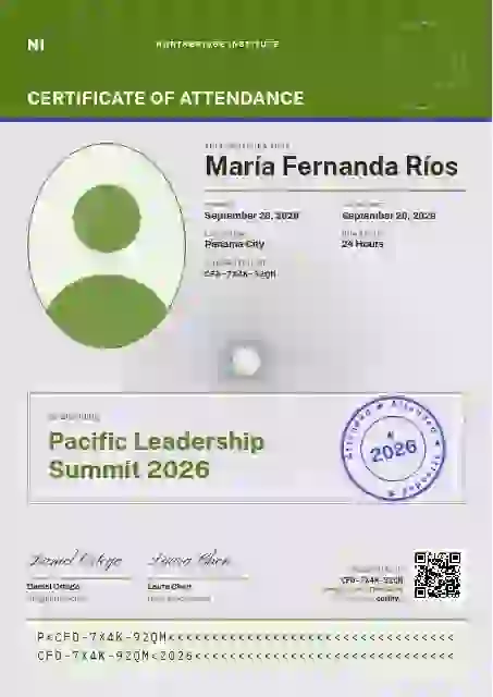 Passport Page Lime event attendance certificate template