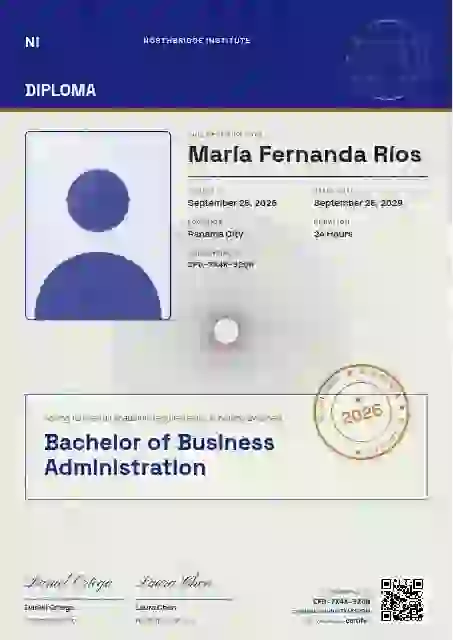 Passport Page Ultramarine academic diploma certificate template