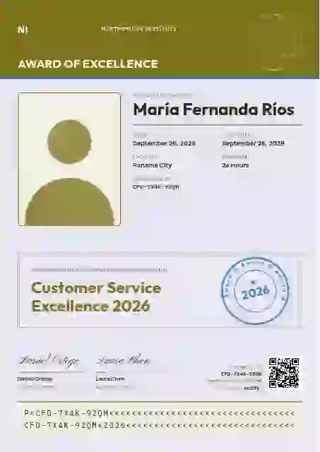 Passport Page Marigold awards and achievement certificate template