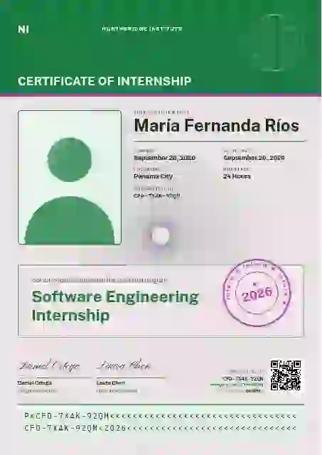 Passport Page Jade internship certificate template
