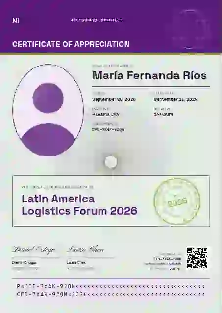 Passport Page Orchid conference speaker certificate template