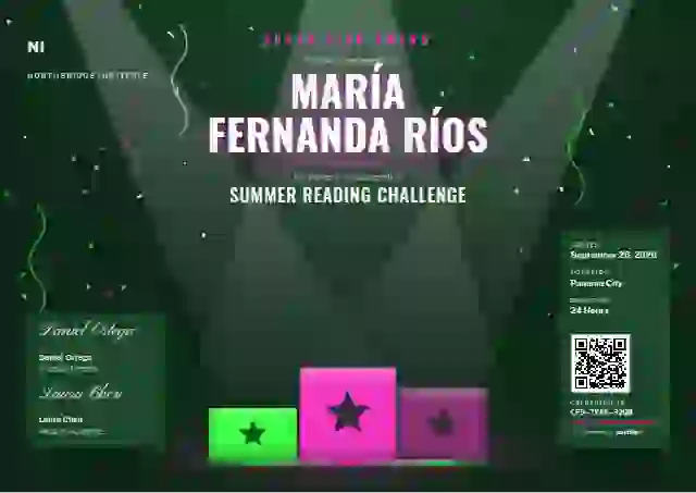 Podium Stage Magenta school and kids certificate template