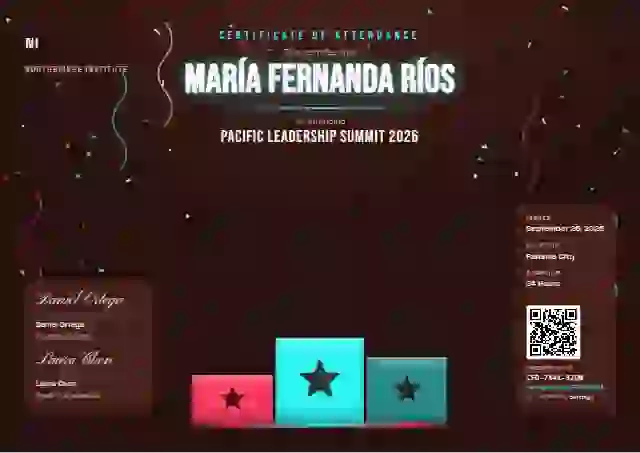 Podium Stage Lagoon event attendance certificate template