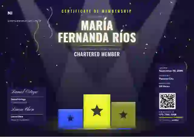 Podium Stage Lime membership certificate template