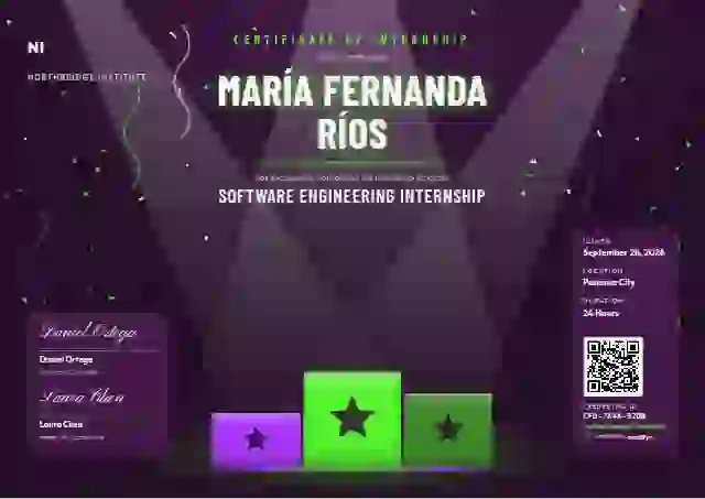 Podium Stage Soft Fern internship certificate template