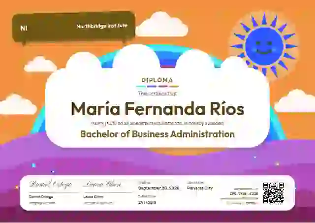 Rainbow Hills Marigold academic diploma certificate template
