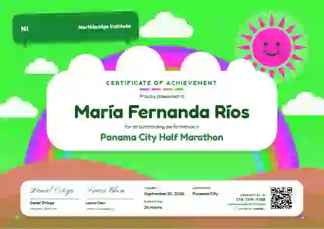 Rainbow Hills Meadow sports certificate template