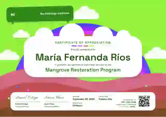 Rainbow Hills Soft Fern volunteer appreciation certificate template
