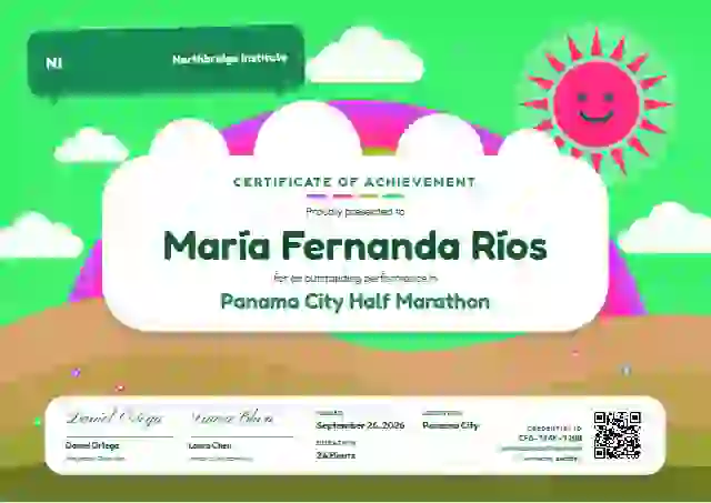 Rainbow Hills Jade sports certificate template