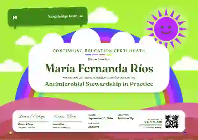 Rainbow Hills Deep Fern continuing education certificate template