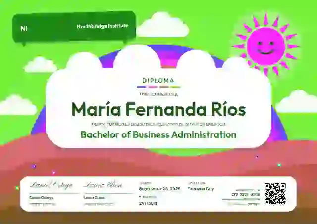 Rainbow Hills Soft Meadow academic diploma certificate template