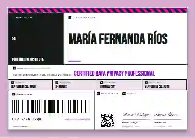 Pallet Label Orchid Thin Frame professional certification certificate template