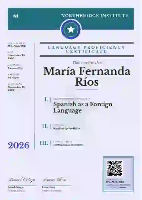 Decree Folio Cerulean Heavy Rules language proficiency certificate template