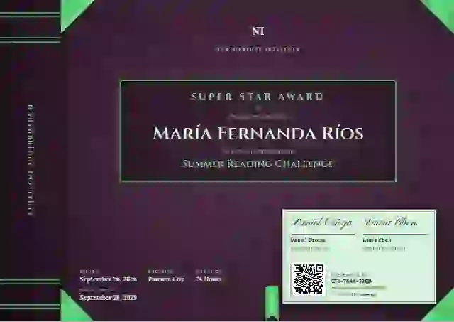 Bound Volume Meadow Wide Spine school and kids certificate template