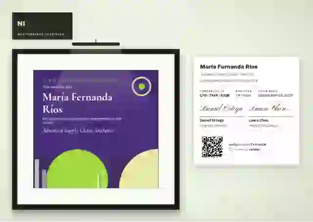 Gallery Placard Violet Wide Mat course completion certificate template