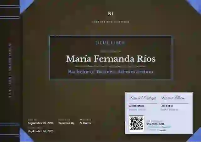Bound Volume Sapphire No Ribbon academic diploma certificate template