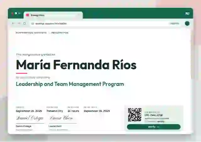 Browser Window Seafoam latin america certificate template