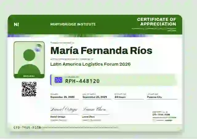 Licence Card Fern conference speaker certificate template