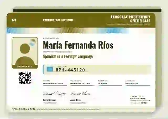Licence Card Marigold language proficiency certificate template