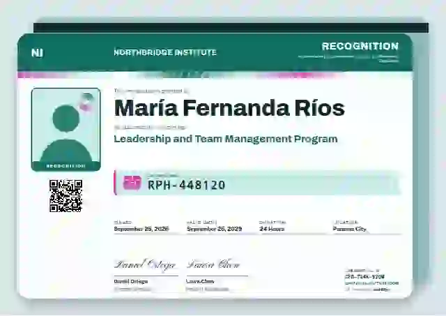 Licence Card Seafoam latin america certificate template