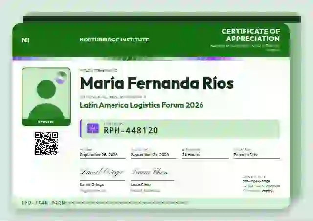 Licence Card Meadow conference speaker certificate template