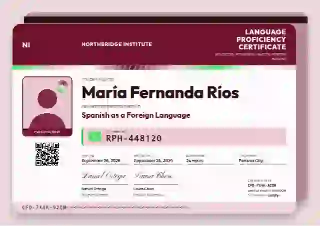 Licence Card Ruby language proficiency certificate template