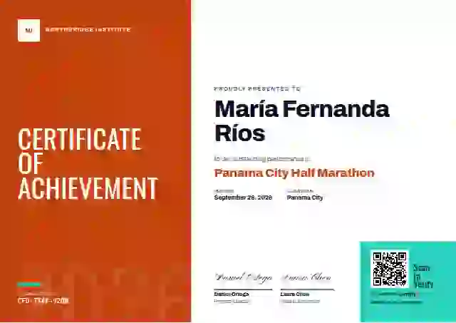 Color Block Tangerine sports certificate template