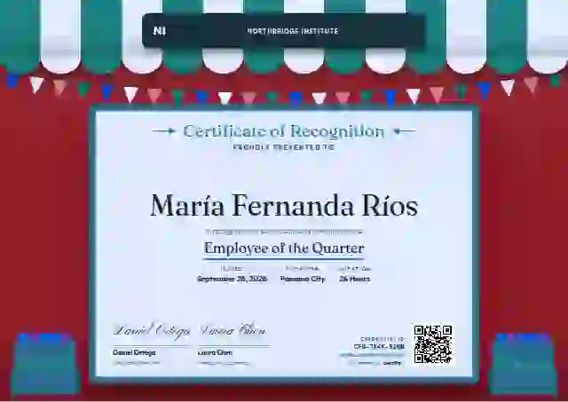 Market Awning Lagoon employee recognition certificate template