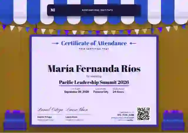 Market Awning Sapphire event attendance certificate template