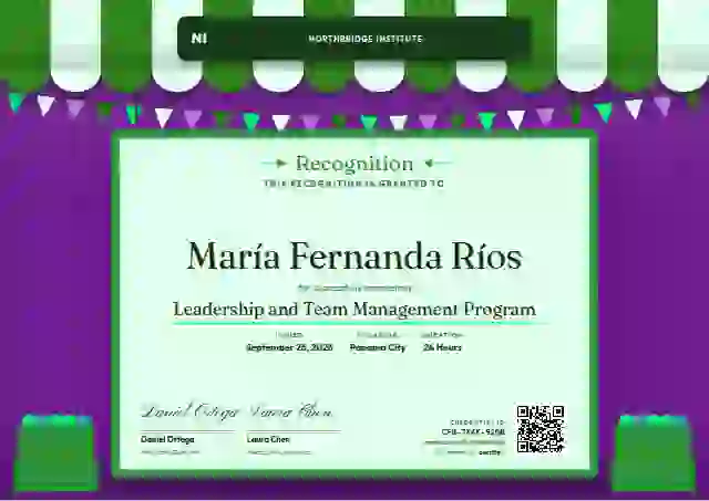 Market Awning Soft Fern latin america certificate template