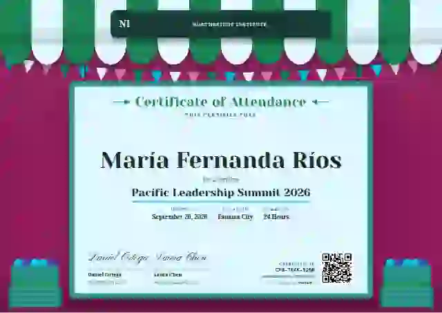 Market Awning Jade event attendance certificate template