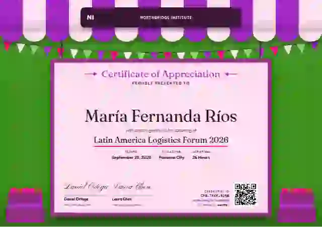 Market Awning Orchid conference speaker certificate template
