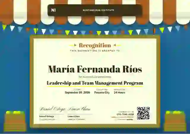 Market Awning Tangerine latin america certificate template