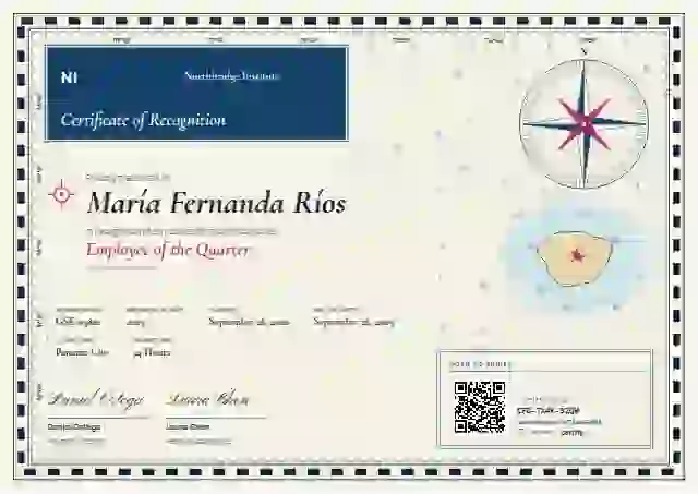 Nautical Chart Azure employee recognition certificate template